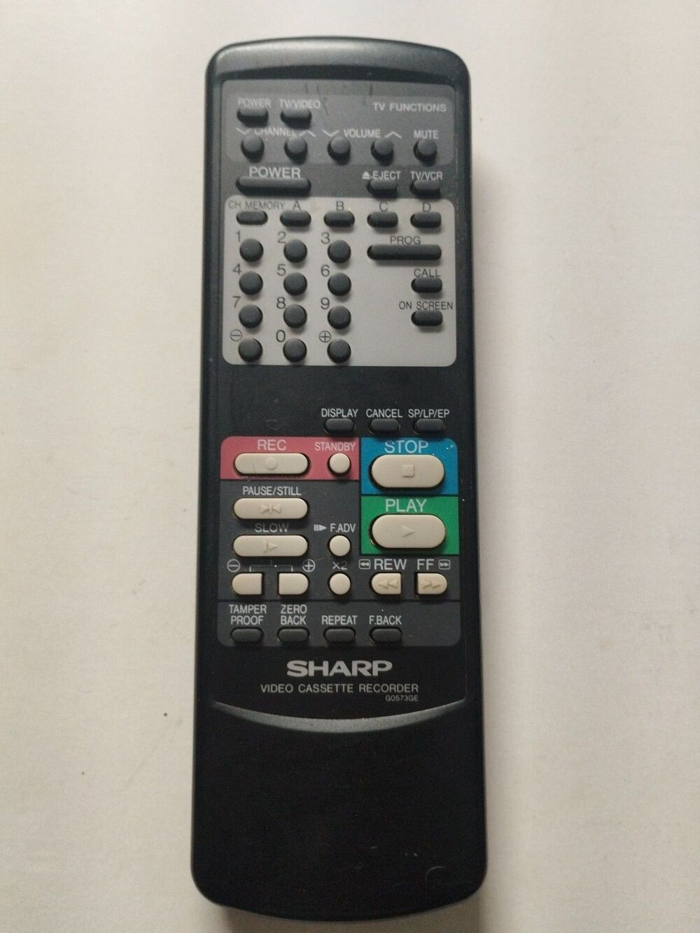 Sharp G0573GE VCR Remote Control - Tested & Works